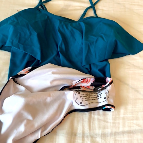 Floral 2 piece swimsuit high waist bottom - NWOT - Picture 4 of 10